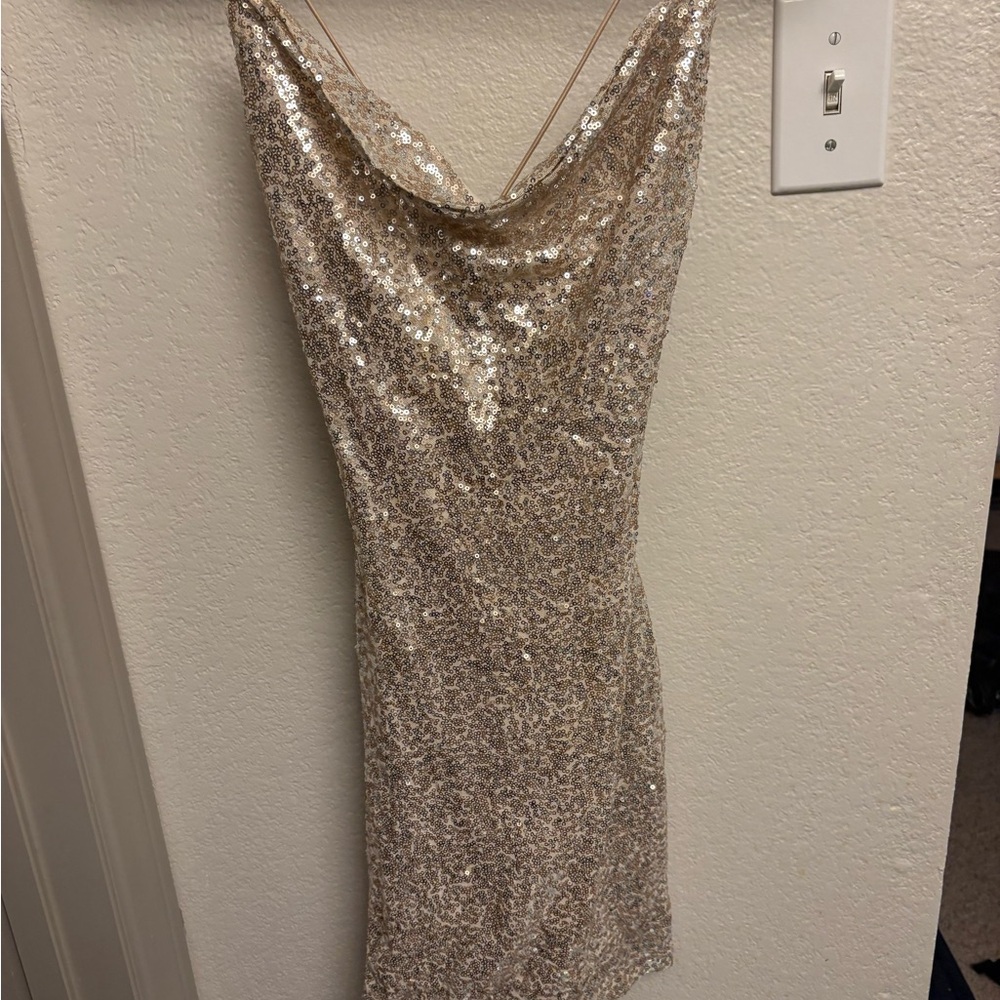 Windsor Sparkling Mini Dress in Gold